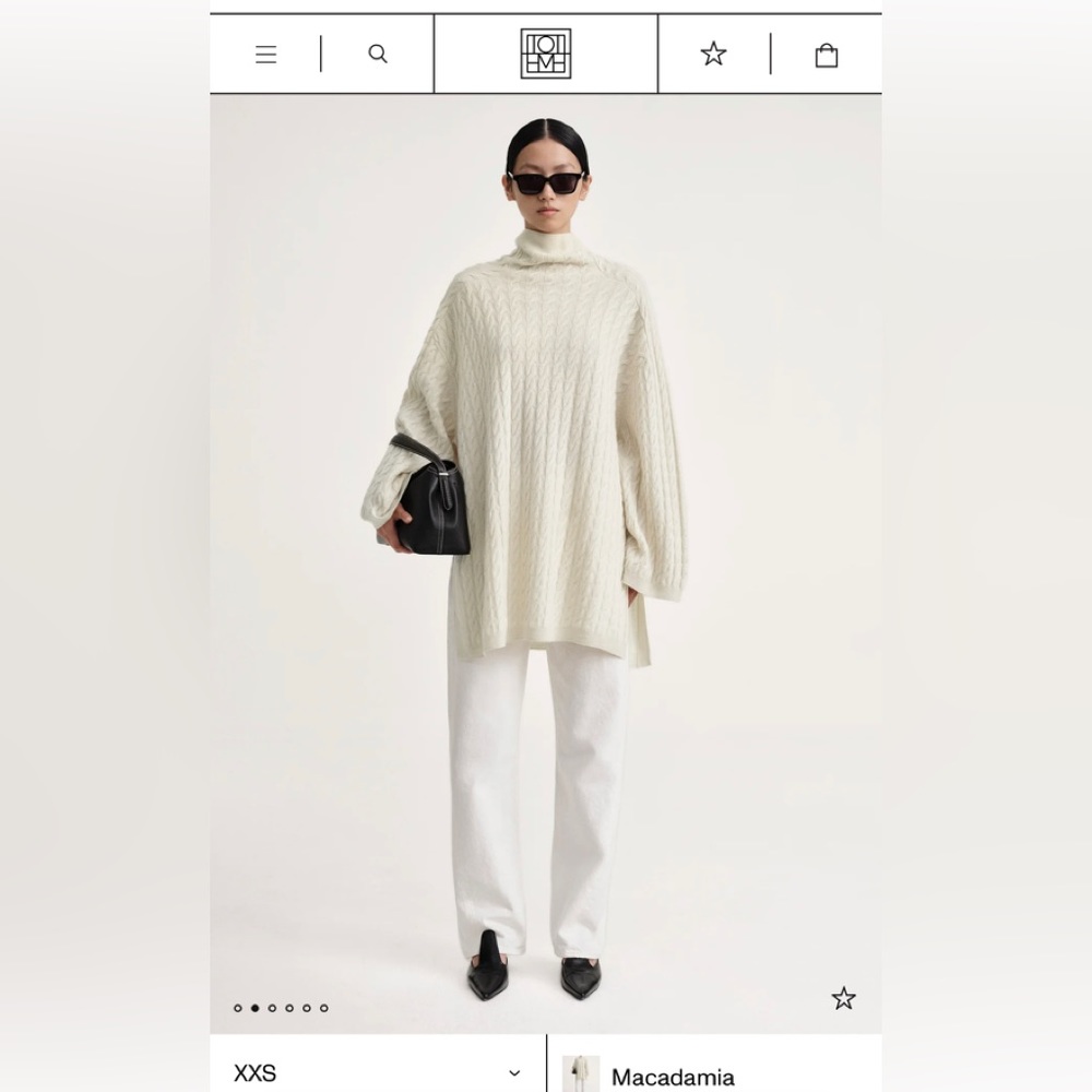 Toteme Long wool cashmere knit macadamia